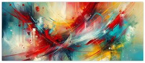 Tablou – Abstracție cu roșu (120x50 cm)
