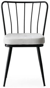 Scaune de dining alb-negru 2 buc. din metal Yildiz – Kalune Design