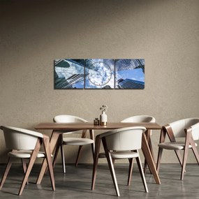Tablou cu zgârie-norii (cu ceas) (90x30 cm)