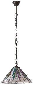 Candelabru cu lanț Tiffany ASTORIA, 1x E27/60W/230V, diametru 40 cm