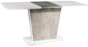 Masă de sufragerie extensibilă 110-145 cm Caridad (alb mat + gri) (pentru 4 până la 6 persoane). 1050002