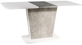 Masă de sufragerie extensibilă 110-145 cm Caridad (alb mat + gri) (pentru 4 până la 6 persoane). Promo -6%. 1050002