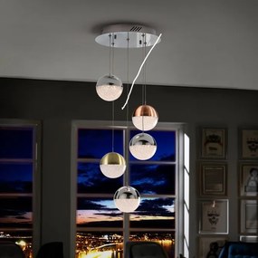 Lustra LED cu 5 pendule design modern Sphere SV-793534