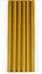 Draperie galben-muștar dimout (semi-opacă) din catifea 140x300 cm Velto – Filumi