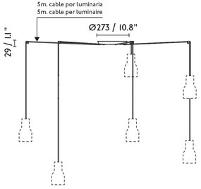 Lustra suspendata design modern TATAWIN M 5L, alb