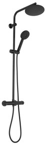 REA-P8804 - Set de duș BLISS cu baterie termostatică, negru mat