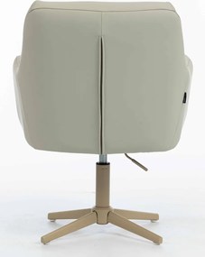 HR840CROSS Scaun Culoarea Inului Piele Ecologica Premium Soft cu Bază Crem