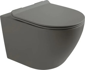 Set vas WC suspendat Rune Ivaldi antracit finisaj mat cu capac slim