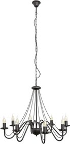 Lustră suspendată pe lanț MALBO, 8xE14/10W/230V, neagră