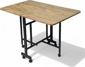 Masa Bucatarie pliabila cu roti Homs Nuc 120 x 80 x 74 cm