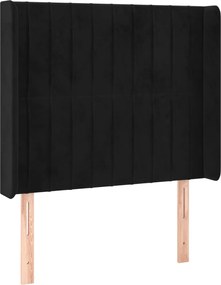 vidaXL Tăblie de pat cu aripioare, negru, 103x16x118/128 cm, catifea