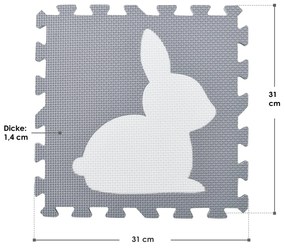 Covor de joacă sub formă de puzzle din 36 piese Timon Pets and Corner