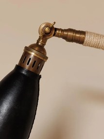 Lampa de masa, cu insertii din piele naturala, Aventura