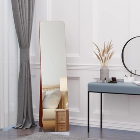 HOMCOM Oglindă de Podea cu Cadru din Lemn, Design Elegant, 43x37x156 cm | Aosom Romania