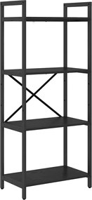 vidaXL Raft pentru cărți Stejar Negru 56 x 34 x 133,5 cm Lemn compozit