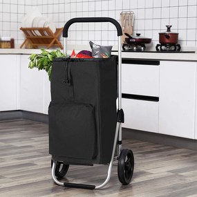 Carucior cumparaturi Pliabil Negru 40 L