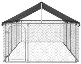 Padoc pentru caini de exterior, cu acoperis, 400x200x150 cm