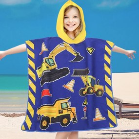 Poncho pentru copii LITTLE BUILDER albastru Dimensiune: 60 x 120 cm