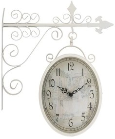 Ceas de perete stil gara Vintage White 36 cm x 45 cm