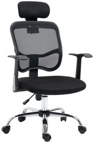 Vinsetto Scaun de Birou Ergonomic și Reglabil cu Tetieră, Negru | Aosom Romania