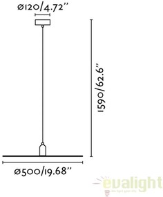 Pendul design modern minimalist PLAT alb 68146