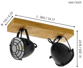 Eglo 49077 - Lampă spot GATEBECK 2xE14/40W/230V