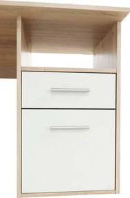 Masă PC de colţ, stejar sonoma/albă, MAURUS NEW MA11