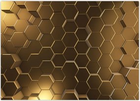 Tablou - Hexagoane verzi (70x50 cm)