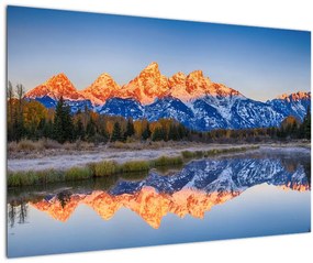 Tablou cu vârfuri de munți înzăpezăți (90x60 cm)