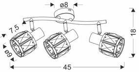 Spot DUBAI 3xE14/40W/230V negru/auriu