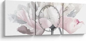 Tablou - Floare de trandafir (cu ceas) (90x30 cm)