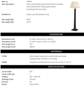 Lampadar, Lampa de podea LUX Callao