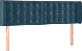 vidaXL Tăblie pat cu aripioare albastru închis 147x16x78/88 cm catifea