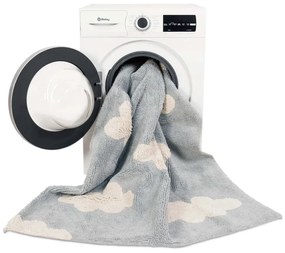 Covor pentru copii gri lavabil/țesut manual din amestec de bumbac 120x160 cm Clouds Grey – Lorena Canals