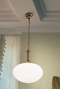 Pendul elegant stil clasic Nostalgie 33cm alama antique/opal mat