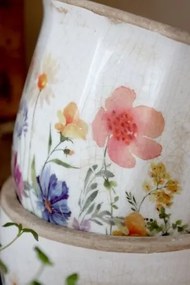 Ghiveci din ceramică cu flori de câmp, crem, H10,5/D12 cm, „Fleurville”
