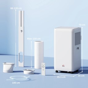 HOMCOM Aparat portabil de aer condiţionat, dezumidificator, ventilator | Aosom Romania