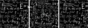 Tablou - Matematică (cu ceas) (90x30 cm)
