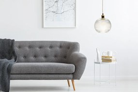 Lustra din sticla Neptun transparenta/gri, un bec