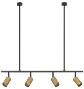 Lustra suspendata cu 4 surse de iluminat design modern POGNO negru, auriu