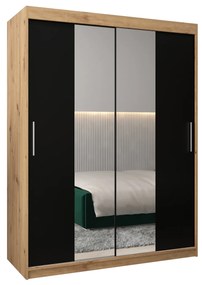 Dulap de haine 150 cm Toki 1 (stejar artisan + negru mat). 1064910