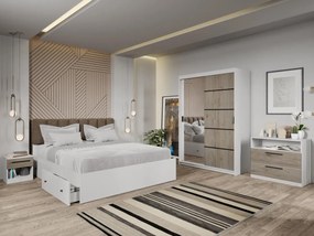 Set mobila dormitor Zeno Alb/San Remo cu oglinda C13