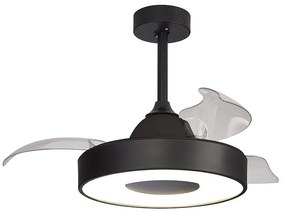 Lustra LED cu Ventilator si telecomanda Mini COIN negru