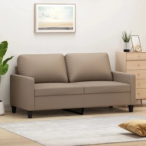 348678 vidaXL Canapea cu 2 locuri, cappuccino, 140 cm, piele ecologică