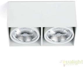 Plafoniera alba cu 2 spoturi directionabile cu design modern, TECTO-2 63276