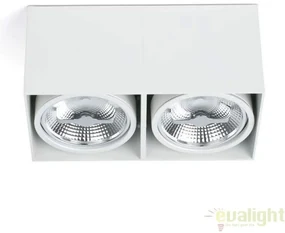 Plafoniera alba cu 2 spoturi directionabile cu design modern, TECTO-2 63276