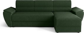 OFERTA Coltar extensibil reversibil in forma de L TAVERO 251x140 cm, verde inchis calitatea II