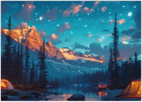 Tablou - Camping în munți (70x50 cm)