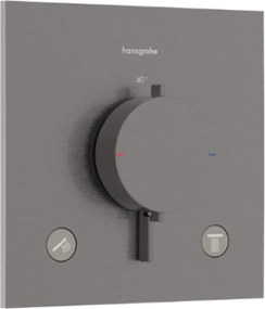 Baterie cada-dus termostatata Hansgrohe Ecostat Comfort E finisaj negru-crom periat fara corp ingropat