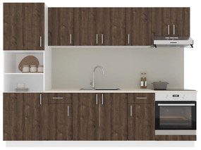 Set haaus V24, Stejar Bronz/Alb, Blat Thermo 28 mm, L 280 cm